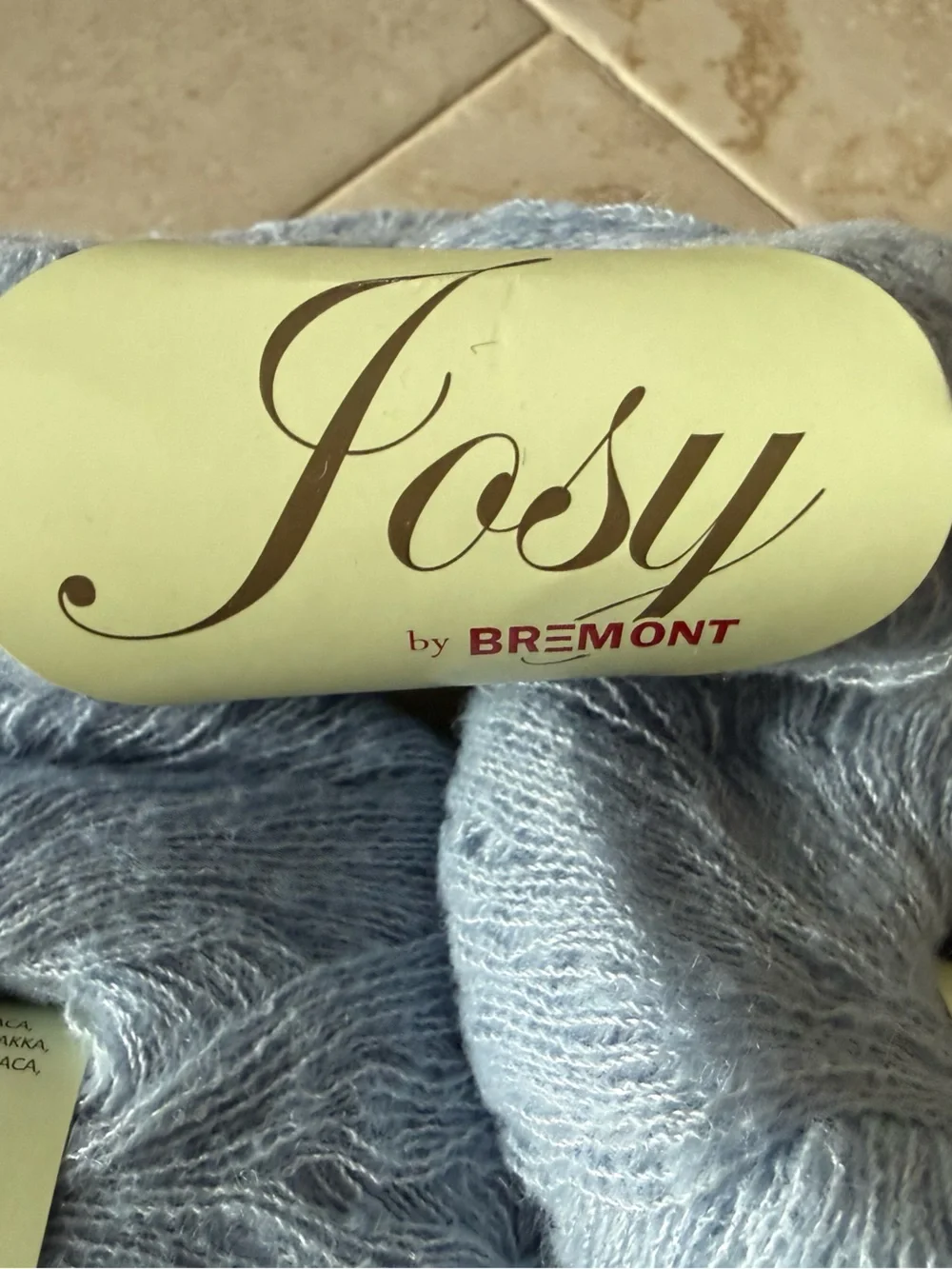 Josy by Bremont Light Blue Lace-Weight Alpaca/Silk Yarn- 3 skeins